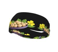 Bandeau de sport décoratif tendance WHJSSF He'ta dans le plateau de fleurs Image évacuant l'humidité élastique adapté pour le cyclisme, le yoga, la course à pied