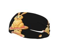 Bandeau de sport décoratif tendance WHJSSF Lapin de maïs Impression élastique évacuant l'humidité Convient pour le cyclisme, le yoga, la course à pied
