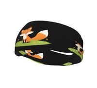 Bandeau de sport décoratif tendance WHJSSF Little Fox in the field Impression évacuant l'humidité élastique adapté pour le cyclisme, le yoga, la course à pied