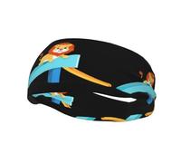 Bandeau de sport décoratif tendance WHJSSF Little Lion sur le toboggan Motif évacuation de l'humidité élastique adapté pour le cyclisme, le yoga, la course à pied