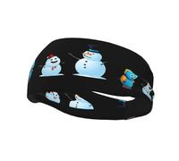 Bandeau de sport décoratif tendance WHJSSF Little Monster next to the snowman Pattern Moisture wicking Elastic suitable for cycling yoga running