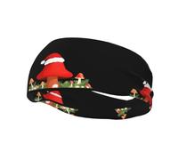 Bandeau de sport décoratif tendance WHJSSF Père Noël Motif champignon élastique adapté pour le cyclisme, le yoga, la course à pied