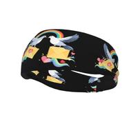 Bandeau de sport décoratif tendance WHJSSF Pigeon livrant une lettre d'amour élastique évacuant l'humidité adapté pour le cyclisme, le yoga, la course à pied