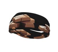 Bandeau de sport décoratif tendance WHJSSF Sweet Chocolate Chunks Impression évacuant l'humidité élastique adapté pour le cyclisme, le yoga, la course à pied