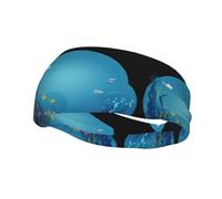 Bandeau de sport décoratif tendance WHJSSF The Happy World of Little Fish Motif évacuation de l'humidité élastique adapté pour le cyclisme, le yoga, la course à pied