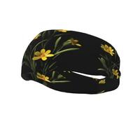 Bandeau de sport décoratif tendance YYHWHJDE accrocheur petites fleurs jaunes pour hommes et femmes