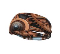 Bandeau de sport décoratif YYHHAOFA steampunk avec engrenages mécaniques - Extensible, respirant, doux et évacuant la transpiration pour homme et femme