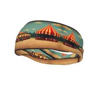 Bandeau de sport décoratif YYHHAOFA vintage motif cirque - Bandeau extensible, respirant, doux et évacuant la transpiration pour homme et femme