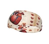 Bandeau de sport décoratif YYHWHJDE Anatomie humaine Cœur Imprimé - Extensible, respirant, doux et évacuant la transpiration pour homme et femme