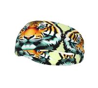 Bandeau de sport décoratif YYHWHJDE avec imprimé tête de tigre - Extensible, respirant, doux et évacuant la transpiration pour homme et femme