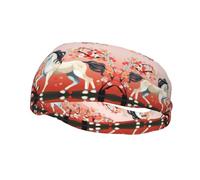 Bandeau de sport décoratif YYHWHJDE Cheval devant arbres fleuris imprimés - Extensible, respirant, doux et évacuant la transpiration pour homme et femme