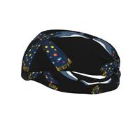 Bandeau de sport décoratif YYHWHJDE Magnifique écharpe motif baleine - Bandeau extensible, respirant, doux et évacuant la transpiration pour homme et femme