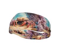 Bandeau de sport décoratif YYHWHJDE petit crabe sous les rochers - Extensible, respirant, doux et évacuant la transpiration pour homme et femme