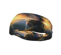 Bandeau de sport décoratif YYHWHJDE Rainbow Bridge sur le canyon imprimés - Extensible, respirant, doux et évacuant la transpiration pour homme et femme