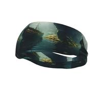 Bandeau de sport décoratif YYHWHJDE Shipwreck at the bottom of the lake Prints - Bandeau extensible, respirant, doux et évacuant la transpiration pour homme et femme