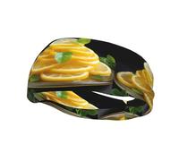 Bandeau de sport décoratif YYHWHJDE Sweet and Sour Tranches de citron Imprimé - Extensible, respirant, doux et évacuant la transpiration pour homme et femme