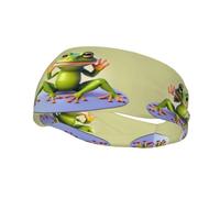 Bandeau de sport décoratif YYHWHJDE The Funny Frog doing Yoga Prints - Extensible, respirant, doux et évacuant la transpiration pour homme et femme