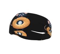 Bandeau de sport décoratif YYHWHJDE The Mouse that stole the bagel Prints - Bandeau extensible, respirant, doux et évacuant la transpiration pour homme et femme