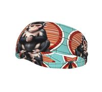 Bandeau de sport décoratif YYHWHJDE The Silent Monkey Prints - Bandeau extensible, respirant, doux et évacuant la transpiration pour homme et femme