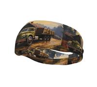Bandeau de sport décoratif YYHWHJDE Transport Truck On The Farm Pattern - Extensible, respirant, doux, et anti-transpiration pour homme et femme