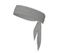 Bandeau de sport double face à rayures en zigzag respirant évacuant la transpiration pour course à pied, tennis, cyclisme