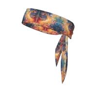 Bandeau de sport double face magique ciel étoilé aquarelle bandeau unisexe pour jouer au ballon, fitness et activités de plein air