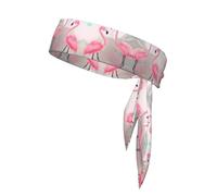 Bandeau de sport double face pour homme et femme - Pour fitness, course à pied, yoga, amour flamant rose - Absorbe la transpiration