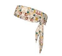 Bandeau de sport double face pour homme et femme - Pour fitness, course à pied, yoga, mi-siècle - Moderne - Absorbe la transpiration