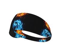 Bandeau de sport élastique à motif boxe sur glace et feu, adapté pour la course, le fitness, le cyclisme et d'autres sports.