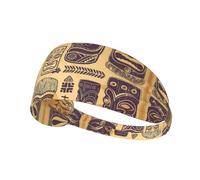 Bandeau de sport élastique Aloha Tiki motif imprimé bandeau de sport élastique adapté pour le sport, les voyages et le fitness en intérieur