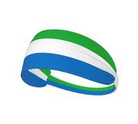 Bandeau de Sport élastique aux Couleurs du Drapeau de la Sierra Leone, idéal pour la Course à Pied, Le Cyclisme et Le Yoga. Ce Bandeau Respirant et Absorbant la Transpiration Convient à la Plupart de