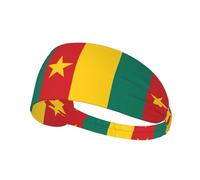 Bandeau de Sport élastique aux Couleurs du Drapeau du Cameroun, idéal pour la Course à Pied, Le Cyclisme et Le Yoga. Ce Bandeau Respirant et Absorbant la Transpiration Convient à la Plupart des Homme