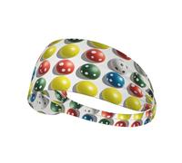 Bandeau de sport élastique avec boules de pickleball pour YYHHAOFA - Impression de couleurs - Doux, respirant, séchage rapide
