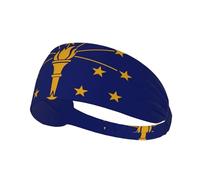 Bandeau de sport élastique avec drapeau de l'État de l'Indiana, doux pour la peau, absorbant la transpiration, respirant pour une variété de sports de plein air