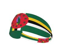 Bandeau de sport élastique avec drapeau du Commonwealth de la Dominique, doux pour la peau, absorbant la transpiration, respirant pour une variété de sports de plein air