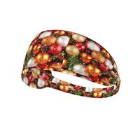 Bandeau de sport élastique avec impression de boules de Noël, Nouvel An, parfait pour les casques, la course à pied, le cyclisme, la gym, les entraînements