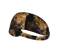 Bandeau de sport élastique avec imprimé léopard aux yeux profonds pour le sport, les voyages et le fitness en intérieur