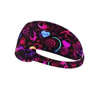 Bandeau de Sport Elastique Bandeau Cheveux WHJSHOP Musique Symboles Amour Timbre Spandex Doux Respirant Séchage Rapide
