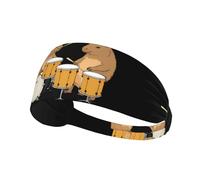 Bandeau de sport élastique BROLEO Capybara pour jouer de la batterie Imprimé doux, respirant, séchage rapide