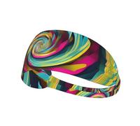 Bandeau de sport élastique BROLEO spirale illusion d'optique impression gif Séchage rapide Évacuation de l'humidité