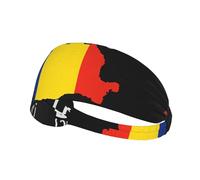 Bandeau de sport élastique double face avec imprimé carte de Roumanie, idéal comme cadeau pour les amis amateurs de sport, la famille
