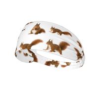 Bandeau de sport élastique double face imprimé écureuil mignon, idéal comme cadeau pour les amis amateurs de sport, la famille