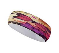 Bandeau de sport élastique doux et tendance avec motif papillon coloré imprimé pour yoga, entraînement, voyage