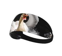 Bandeau de sport élastique HYTTER Big White Goose in The Swimming Ring Picture Spandex, doux, respirant, séchage rapide