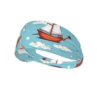 Bandeau de sport élastique HYTTER Cartoon Fish Eating Ship in Ocean Sea Picture Spandex, doux, respirant, séchage rapide