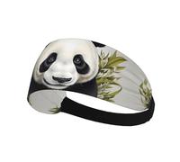 Bandeau de sport élastique HYTTER feuille de bambou panda image spandex, doux, respirant, séchage rapide
