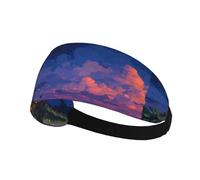 Bandeau de sport élastique HYTTER Fraises sous le ciel étoilé Image Spandex doux, respirant, séchage rapide