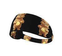 Bandeau de sport élastique HYTTER Little Bear câlin pièces d'or image spandex, doux, respirant, séchage rapide