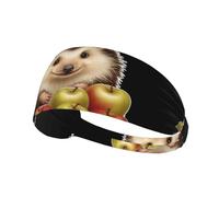 Bandeau de sport élastique HYTTER Little Hedgehog who Loves to eat Apples Picture Spandex, doux, respirant, séchage rapide