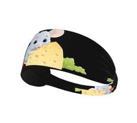 Bandeau de sport élastique HYTTER Little Mouse qui vole des photos de nourriture en élasthanne, doux, respirant, séchage rapide